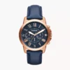 FOSSIL GRANT CRONOGRAPH NAVY LEATHER