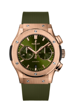 HUBLOT CLASSIC FUSION CHRONOGRAP KING GOLD GREEN